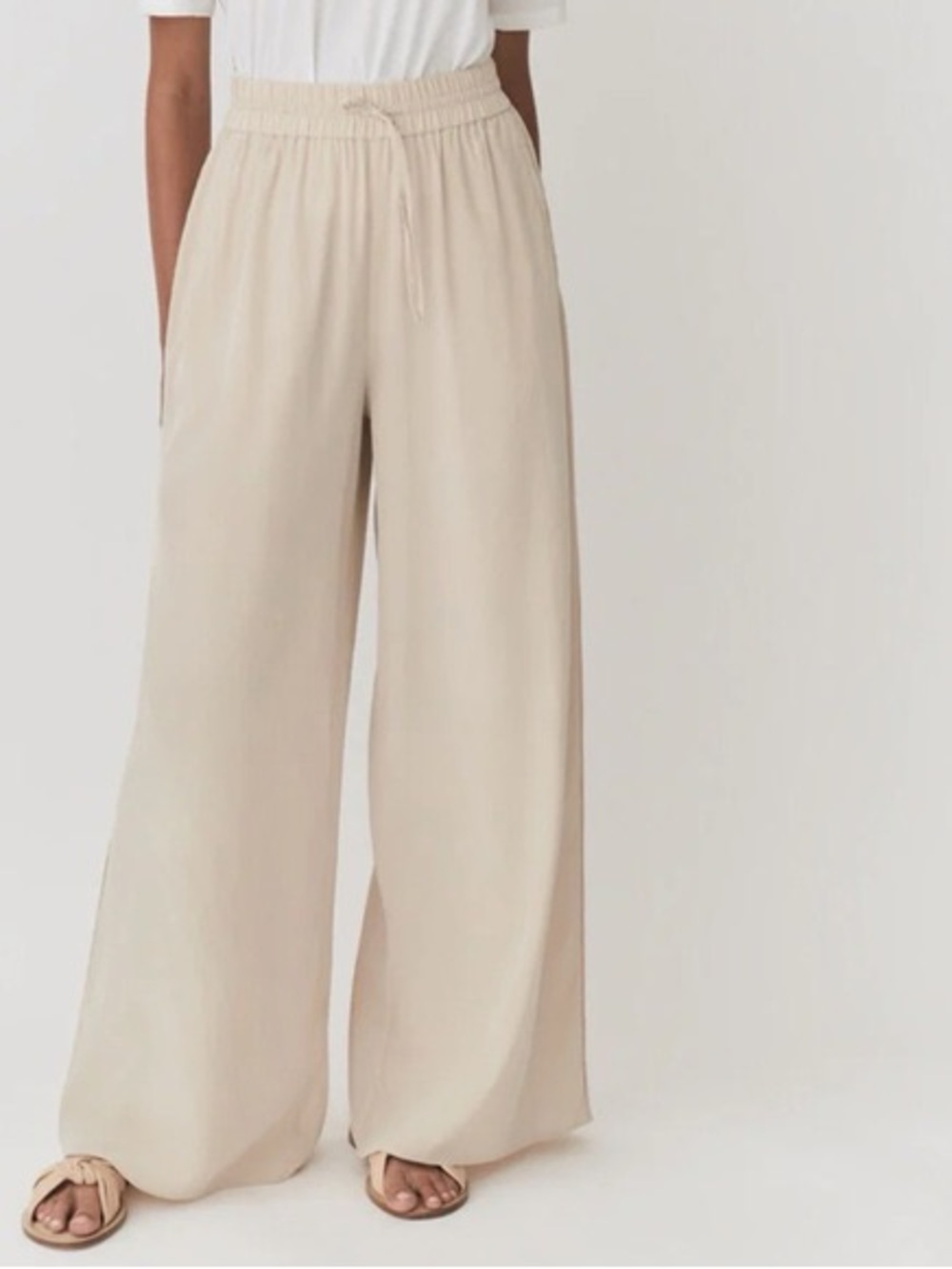 CUYANA Washable Silk Wide Leg Pant
